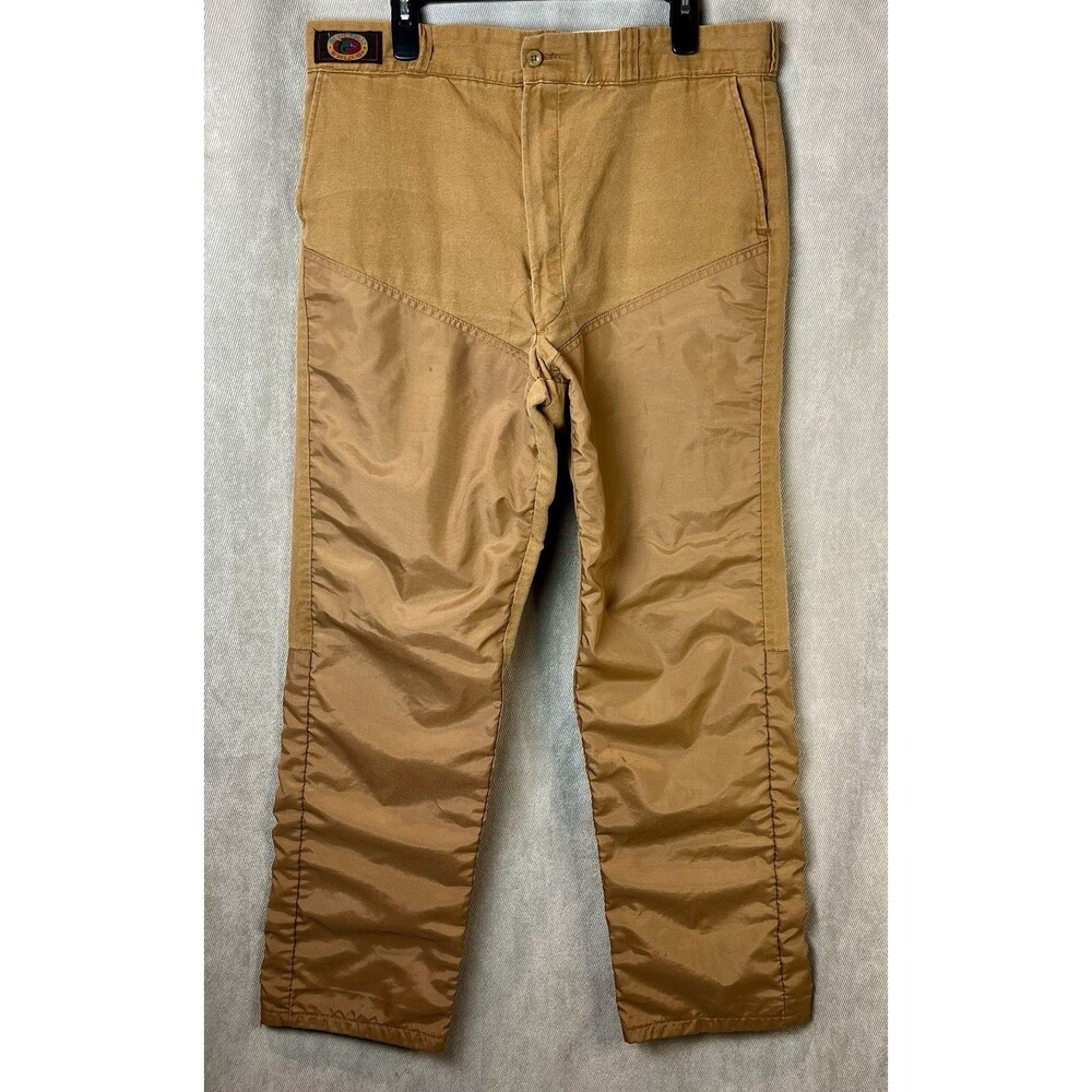 VTG Red Head Men’s Canvas Hunting Pants Tan 37x32 Double-Knee Duck USA Talon Zip